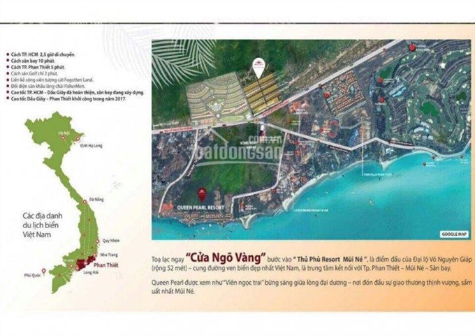 Bán đất nền dự án Queen Pearl Mũi Né - Ocean View, 868 triệu/nền, sổ đỏ vĩnh viễn