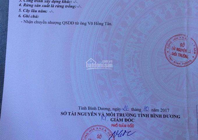 Bán đất ngay trường THCS Nguyễn Bỉnh Khiêm thị trấn Dầu Tiếng. Diện tích 7,51m x 35,29m = 277m2