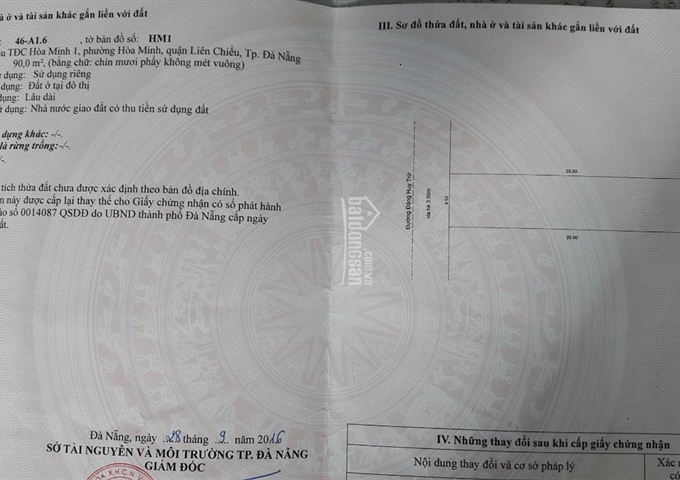 Cần bán lô đất đường 7,5m Đặng Huy Trứ, Liên Chiểu, Đà Nẵng