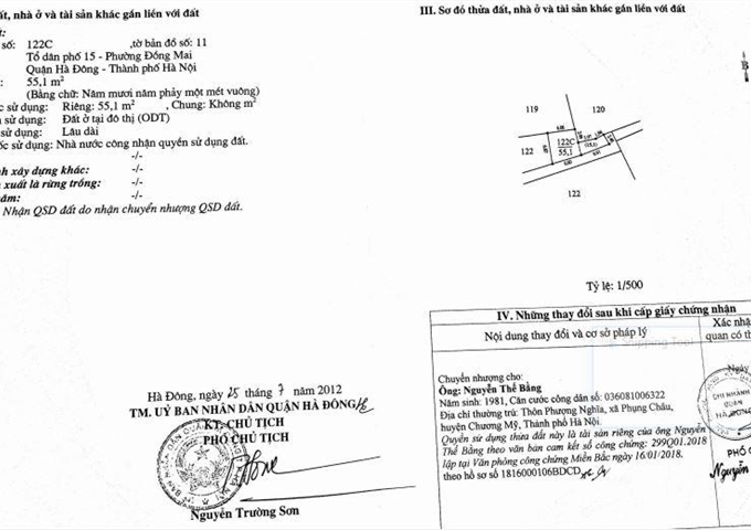 Bán đất thổ cư tổ 15, P. Đồng Mai, Hà Đông. 320tr