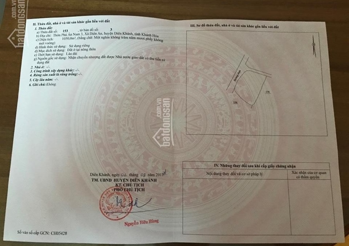 Bán đất thôn Phú Ân Nam 3, Diên An, Diên Khánh