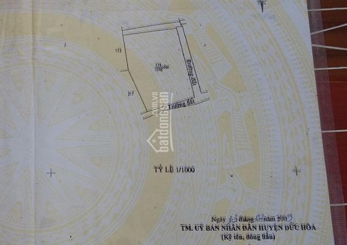 Bán đất ấp Bình Hữu 1 xã Đức Hòa Thượng, huyện Đức Hòa tỉnh Long An, DT: Ngang 36m dài 50m