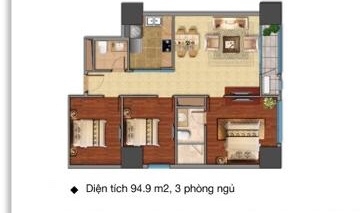 Siêu hấp dẫn! Căn hộ 95m2 toà T18 Times City, 3 phòng ngủ, view sông Hồng, bán chỉ 3.15 tỷ
