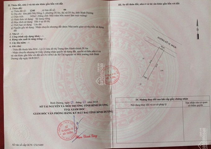 Bán 6 lô đất ở trung tâm hành chính Dĩ An, Bình Dương, giá đầu tư