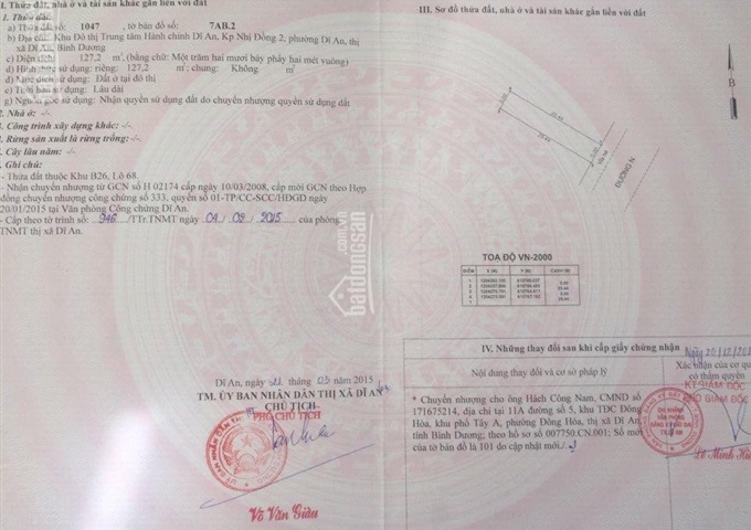 Bán 6 lô đất ở trung tâm hành chính Dĩ An, Bình Dương, giá đầu tư