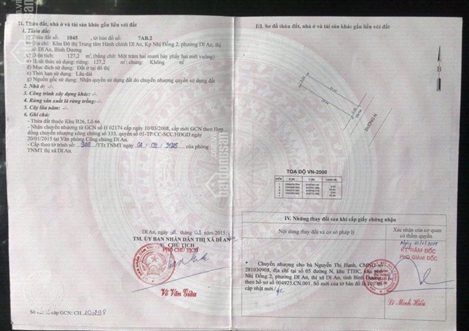 Bán 6 lô đất ở trung tâm hành chính Dĩ An, Bình Dương, giá đầu tư