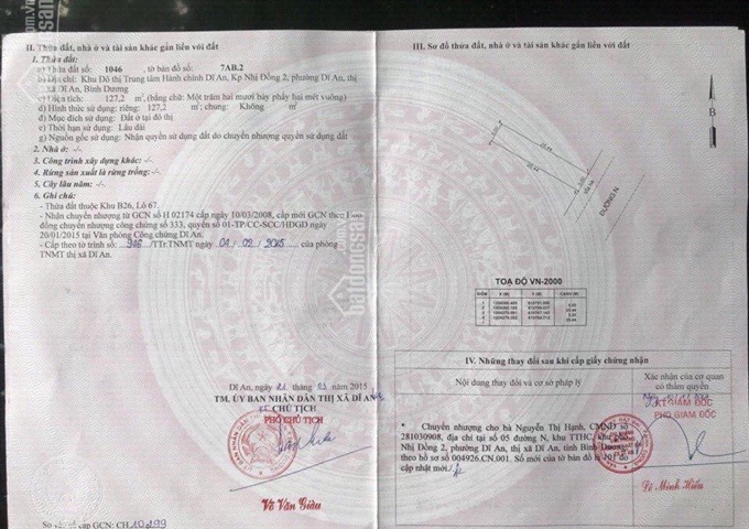 Bán 6 lô đất ở trung tâm hành chính Dĩ An, Bình Dương, giá đầu tư