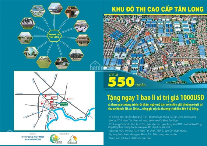 Bán đất dự án khu đô thị cao cấp Tân Long