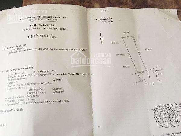 Bán nhà số 1, ngõ 47, Trần Nguyên Hãn, Lê Chân, Hải Phòng