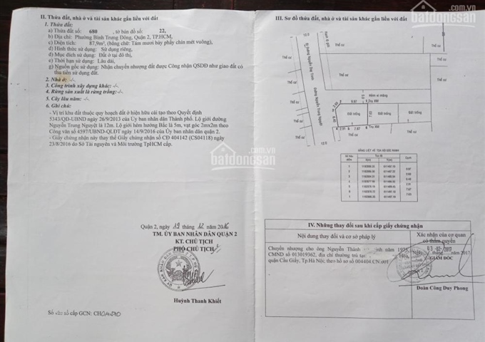 Đất sổ hồng Bình Trưng Đông, Q. 2