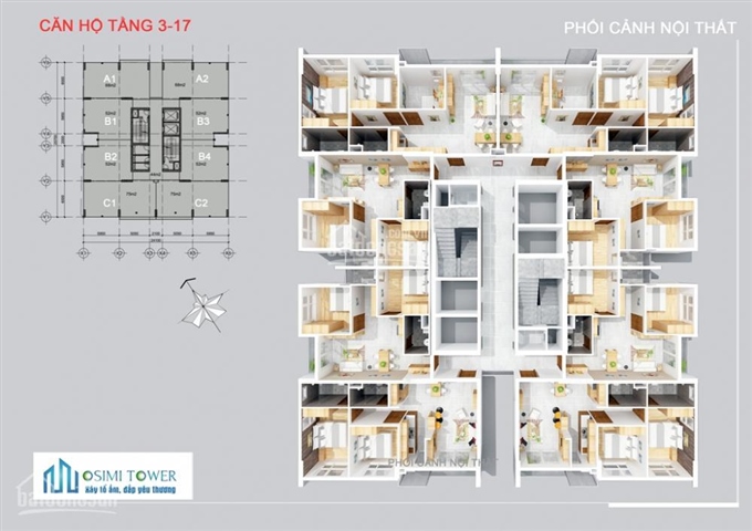 Bán căn hộ Osimi Tower, Gò Vấp giá chủ đầu tư diện tích 53m2, 68m2, 75m2. LH 0938 507 177
